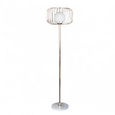 Elegant gold design stand lamp with a modern circular base