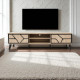 A modern and contemporary Malaysian plasma table in wood with elegant engravings and details, 160 cm. A modern and contemporary Malaysian plasma table in wood with elegant engravings and details, 160 cm.