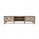 A modern and contemporary Malaysian plasma table in wood with elegant engravings and details, 160 cm. A modern and contemporary Malaysian plasma table in wood with elegant engravings and details, 160 cm.