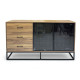 Modern and contemporary brown wooden buffet cabinet with glass, 200 cm Modern and contemporary brown wooden buffet cabinet with glass, 200 cm
