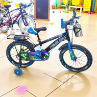 Boys' 4-wheel blue bicycle