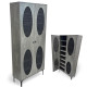 2-door rattan shoe cabinet with 8 shelves in gray, 173 cm