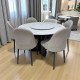 Luxury and modern dining table with 6 white chairs Luxury and modern dining table with 6 white chairs