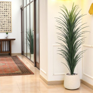 Fiber tub cactus tree, 170 cm tall, beige