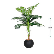 110cm tall palm tree in black plastic pot