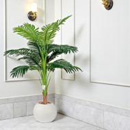 110cm tall palm tree in white plastic pot