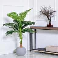 110cm tall palm tree in a gray plastic pot