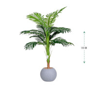 110cm tall palm tree in a gray plastic pot