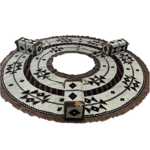 طقم فرشة رحلات دائري مع ثلاثة مراكي قابل للطي طقم فرشة رحلات دائري مع ثلاثة مراكي قابل للطي