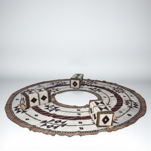 طقم فرشة رحلات دائري مع ثلاثة مراكي قابل للطي طقم فرشة رحلات دائري مع ثلاثة مراكي قابل للطي