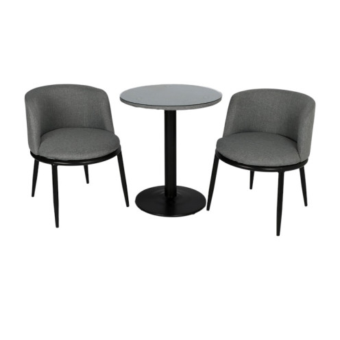 طاولة شاهي خارجية مع 2 كراسي وبطاولة بعدة اللوان