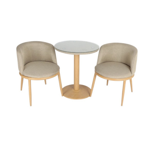 طاولة شاهي خارجية مع 2 كراسي وبطاولة بعدة اللوان