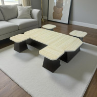 1+4 table set, modern and elegant, marble alternative floor