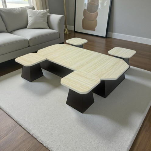 1+4 table set, modern and elegant, marble alternative floor