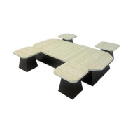 1+4 table set, modern and elegant, marble alternative floor