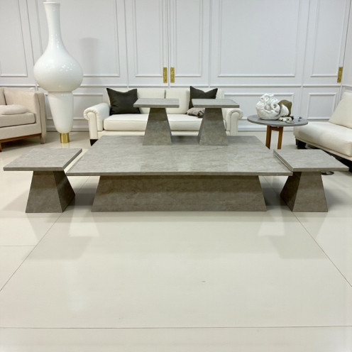 1+4 Marble Coffee Table Set with Elegant and Luxurious Design 1+4 Marble Coffee Table Set with Elegant and Luxurious Design