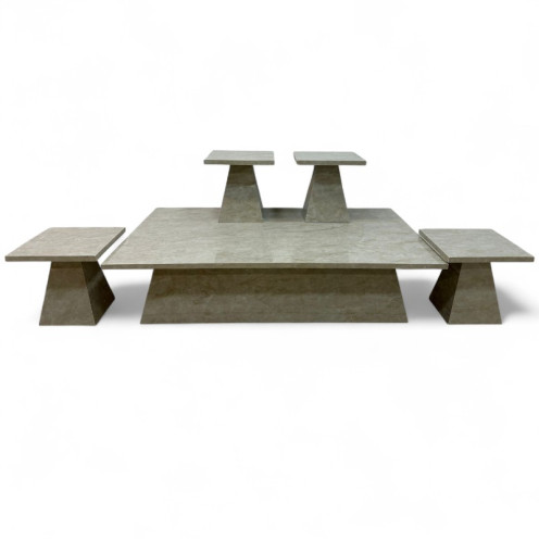 1+4 Marble Coffee Table Set with Elegant and Luxurious Design 1+4 Marble Coffee Table Set with Elegant and Luxurious Design