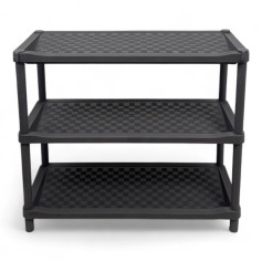 Shoe rack three floors strong plastic after colors with hanging in the corners