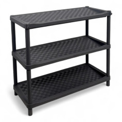 Shoe rack three floors strong plastic after colors with hanging in the corners