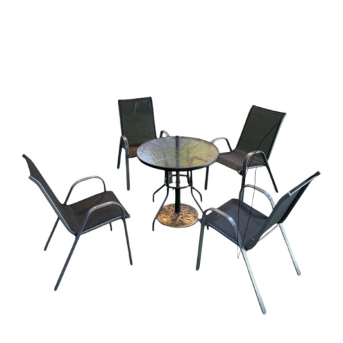 Modern dining table with 4 chairs for outdoor seating