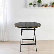 Black round folding table