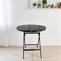 Black round folding table