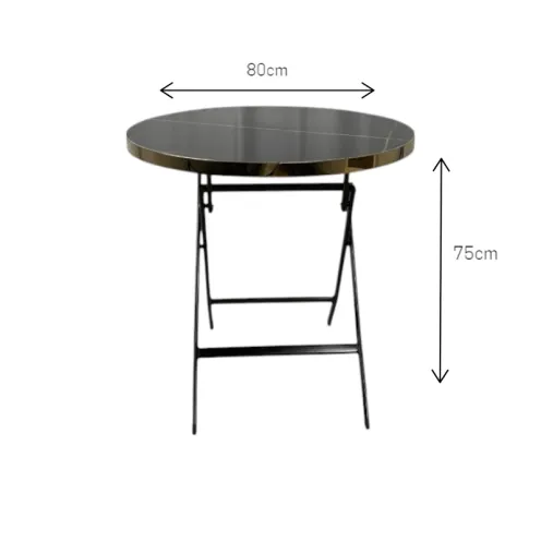 Black round folding table Black round folding table