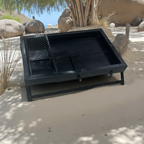 منقل شوي قابل للتسفيط مع جراب باللون الاسود عالي الجودة  منقل شوي قابل للتسفيط مع جراب باللون الاسود عالي الجودة