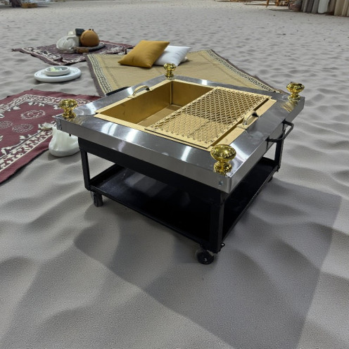 منقل شوي مربع عالي الجودة مقاس 50*50سم منقل شوي مربع عالي الجودة مقاس 50*50سم