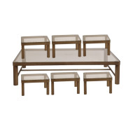 طاولات ضيافة ١ + ٦ زجاج فاخرة عالية الجودة