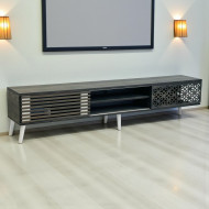 A luxurious and modern 200cm wooden plasma table.