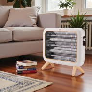 High-quality 3-candle electric heater.