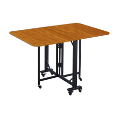 Modern wooden folding table with iron legs