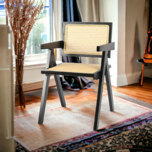 كرسي راتان فاخر باللون الاسود حديث كرسي راتان فاخر باللون الاسود حديث