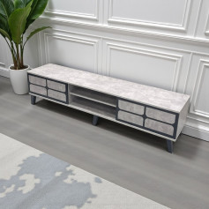 طاولة بلازما بتصميم عصري بطول ١٨٠سم باللون الرمادي