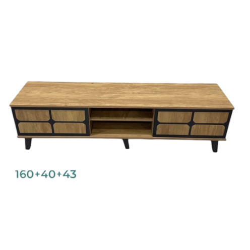 طاولة بلازما بتصميم عصري بطول ١٦٠سم باللون الخشبي