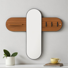 مرايا علاق مع رف شكل حديث وعصري باللون البني 