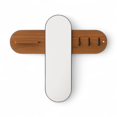 مرايا علاق مع رف شكل حديث وعصري باللون البني 