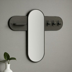 مرايا علاق مع رف شكل حديث وعصري باللون الاسود