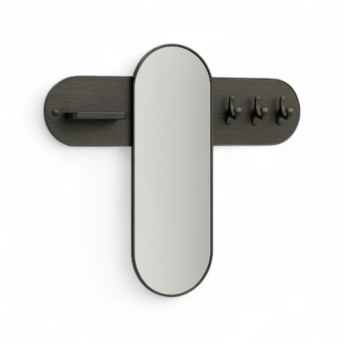 مرايا علاق مع رف شكل حديث وعصري باللون الاسود