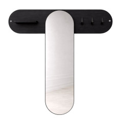 Modern black coat rack with shelf
