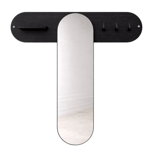 Modern black coat rack with shelf