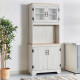 Luxury coffee corner unit, 180cm high, with four drawers, in beige.