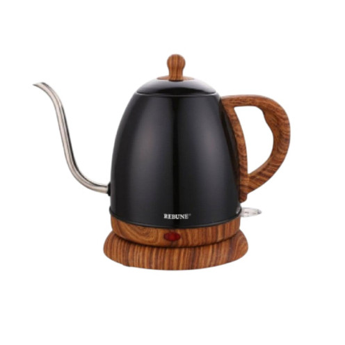 غلاية ريبون الكهربائية باللون الاسود مع قاعدة خشبية مع المقبض 1 لتر