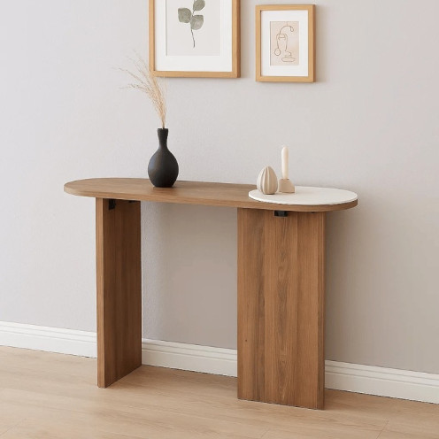 مدخل كونسول خشب مع قطعة رخام بعدة اللوان عصري وحديث