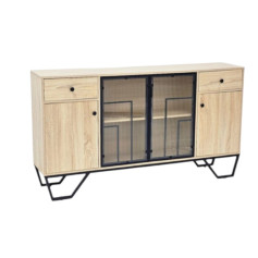 دولاب بوفية خشب حديث وعصري باللون الخشبي بطول 160سم