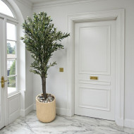 شجرة الزيتون الصناعية الفاخرة بارتفاع 220 سم مركن رخام حديث