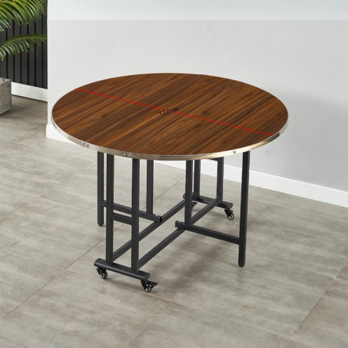 طاوله خشب دائري بكفرات قابله للطي و متعدده الاستخدامات بعدة اللوان