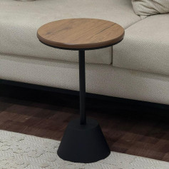 طقم طاولات 6 قطع بسطح خشبي وقاعدة سوداء