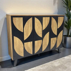 دولاب، خزانة أحذية ثلاب ابواب بتصميم عصري وحديث باللون الخشبي